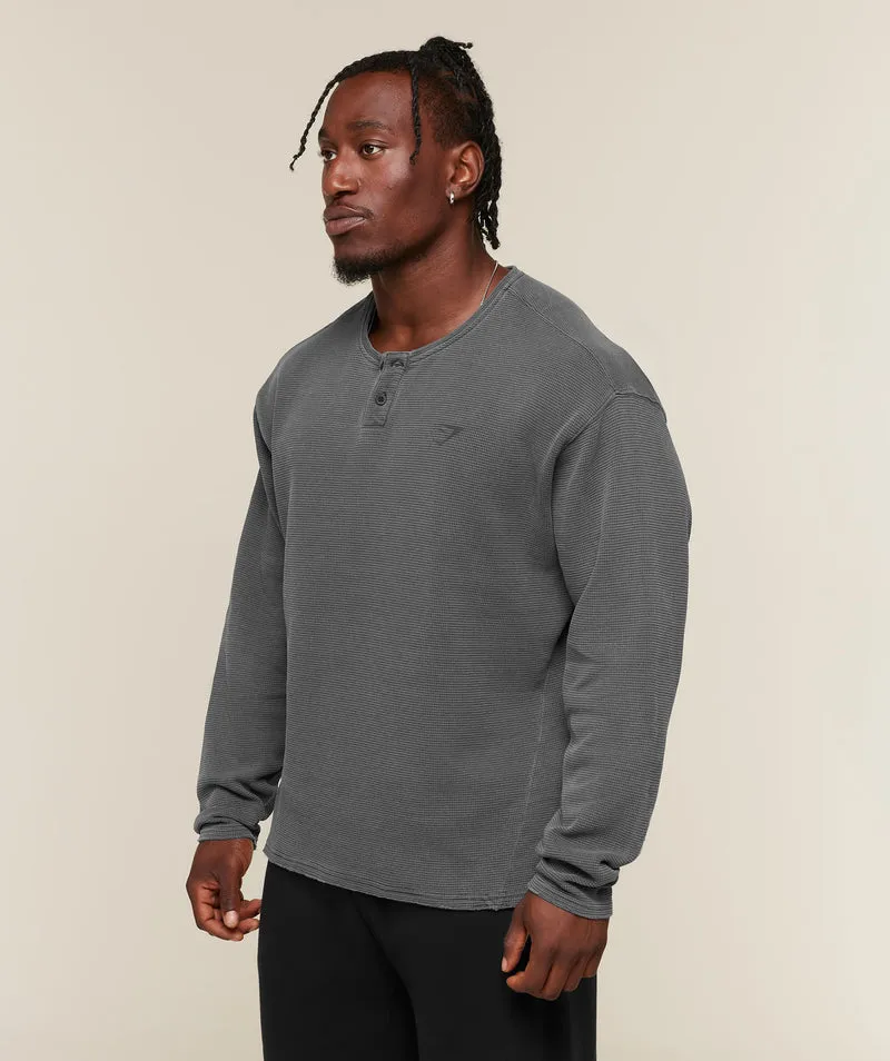 Gymshark Power Washed Henley - Black/Wash