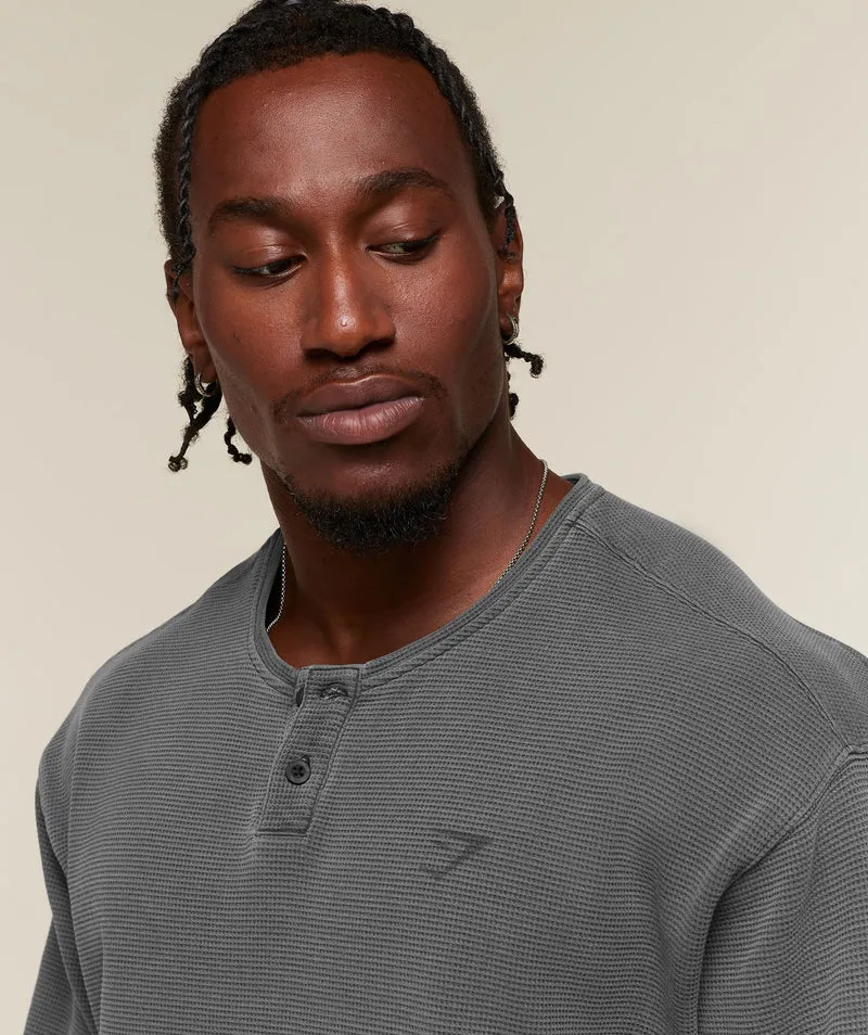 Gymshark Power Washed Henley - Black/Wash