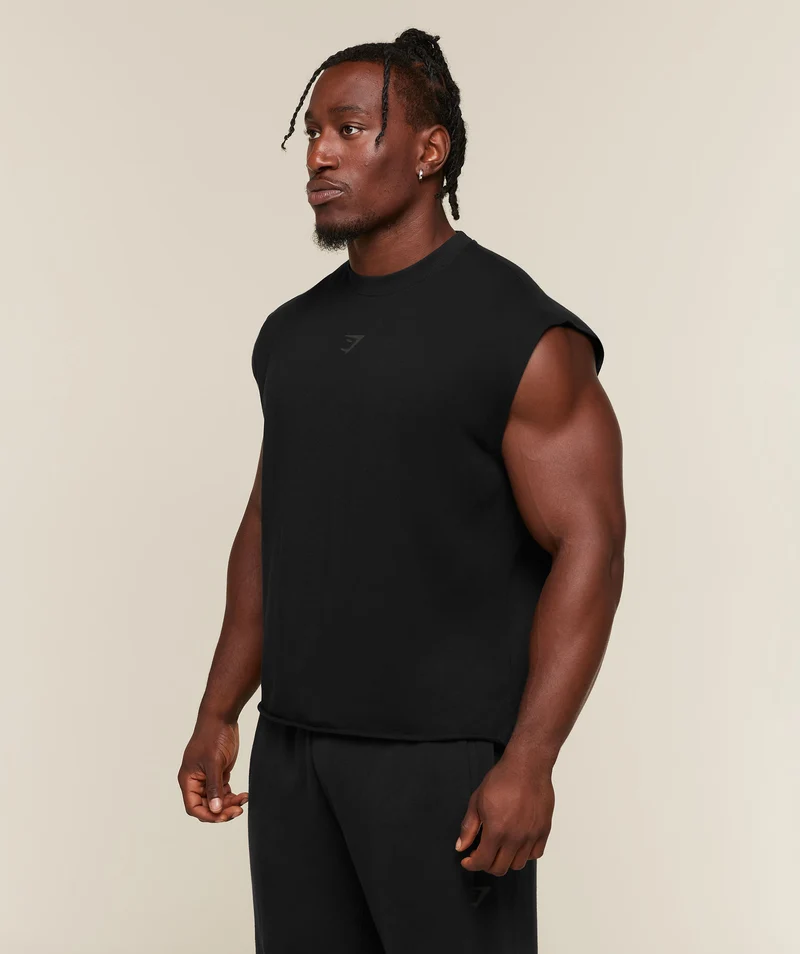 Gymshark Power Washed Cut off Tank - Black/Wash