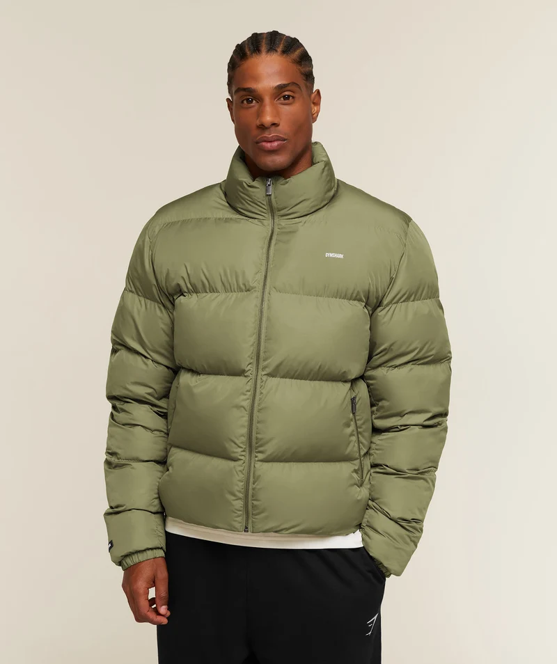 Gymshark Puffer Jacket - Grounded Green