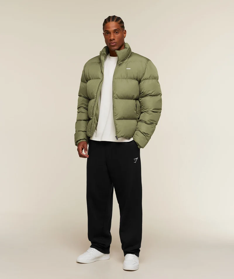 Gymshark Puffer Jacket - Grounded Green