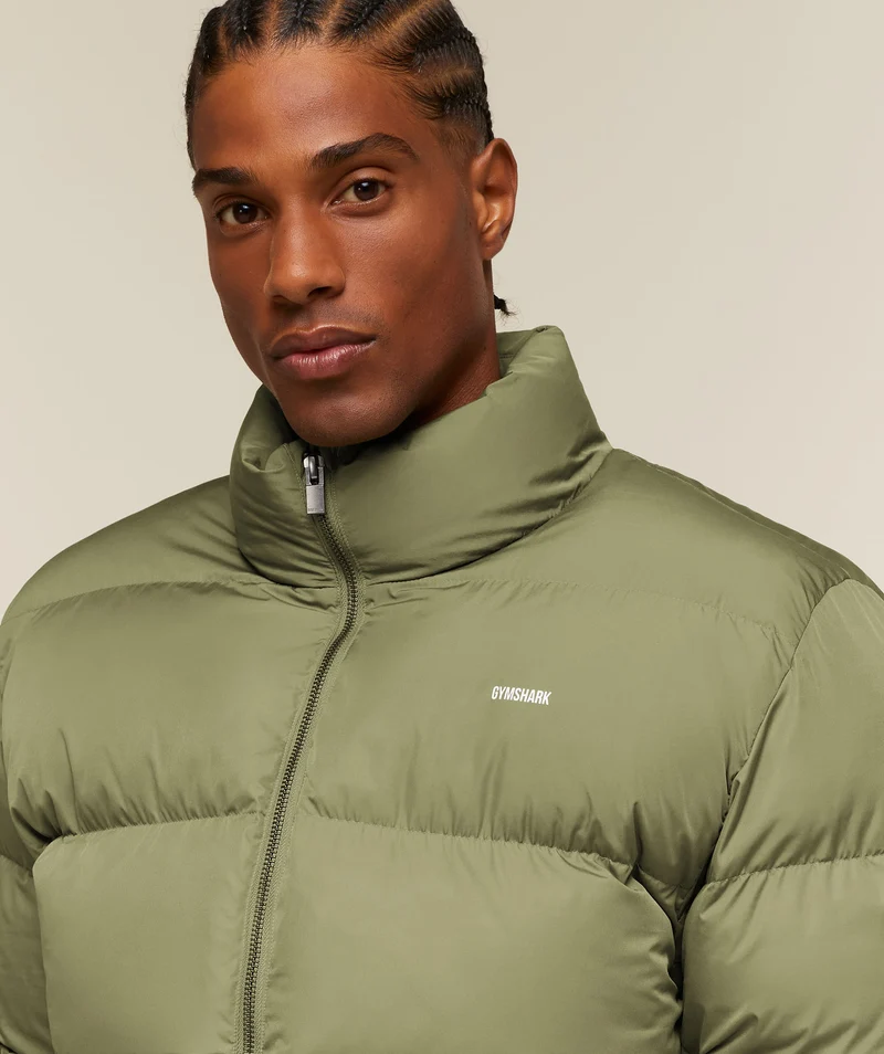 Gymshark Puffer Jacket - Grounded Green