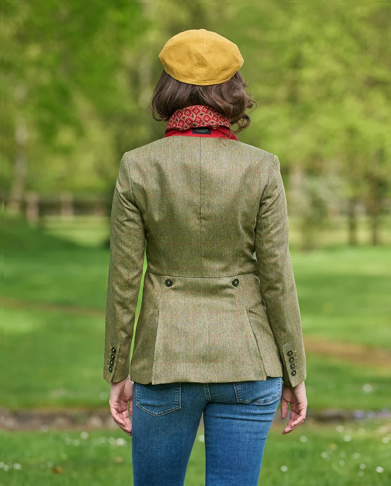 Damen Seidenblazer "Carola" mit rot-blauem Überkaro