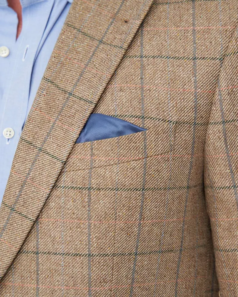 Sommersakko "London SO" aus Seide in sand multicolor check