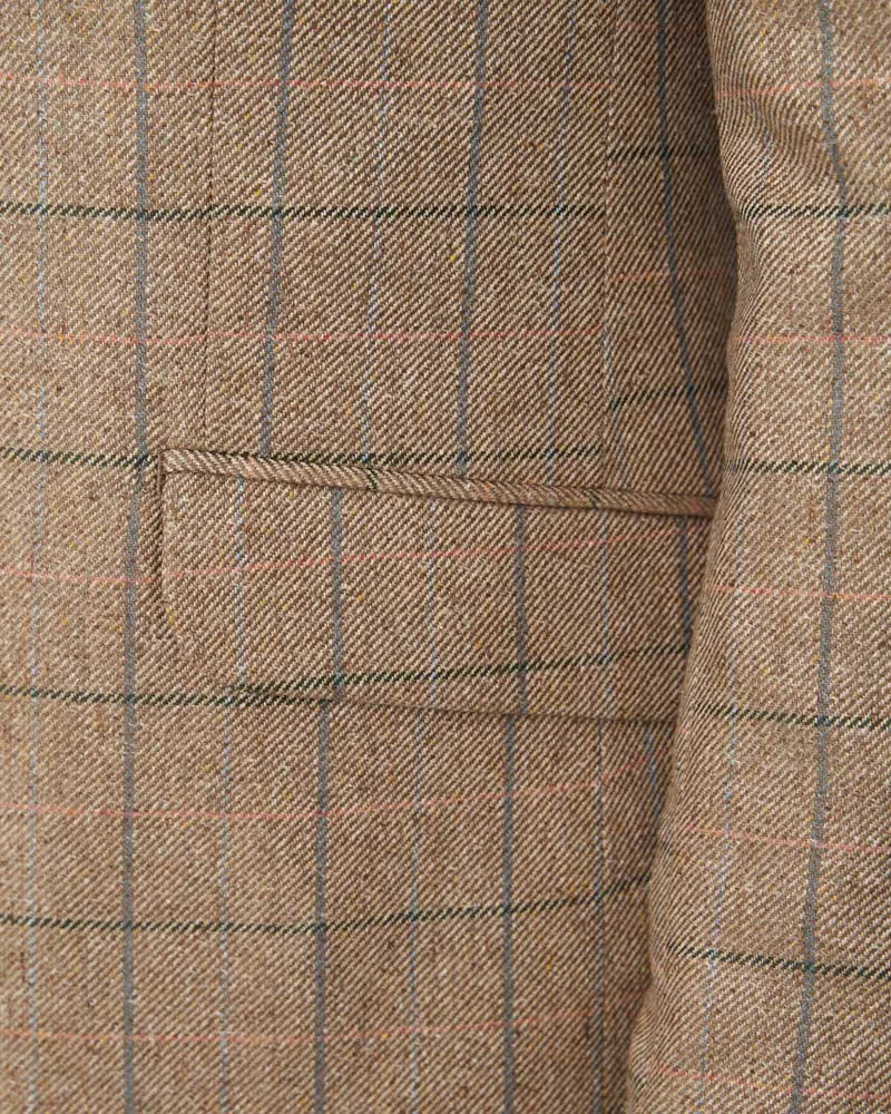 Sommersakko "London SO" aus Seide in sand multicolor check