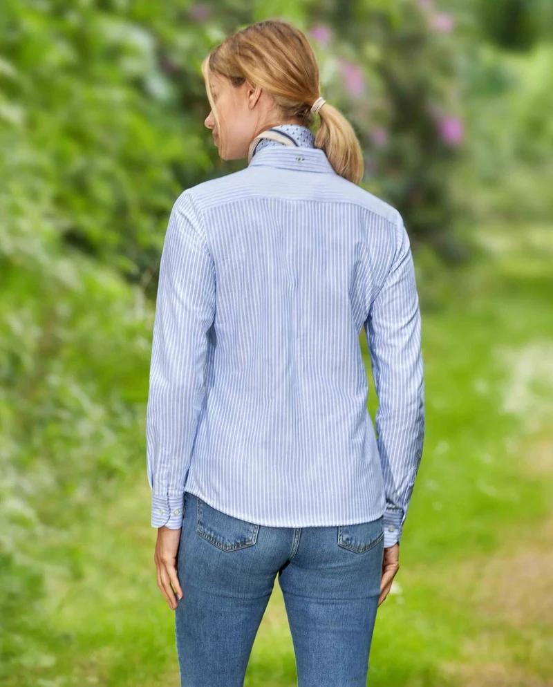 Button-Down Damenbluse "Stella" im Oxford-Streifen