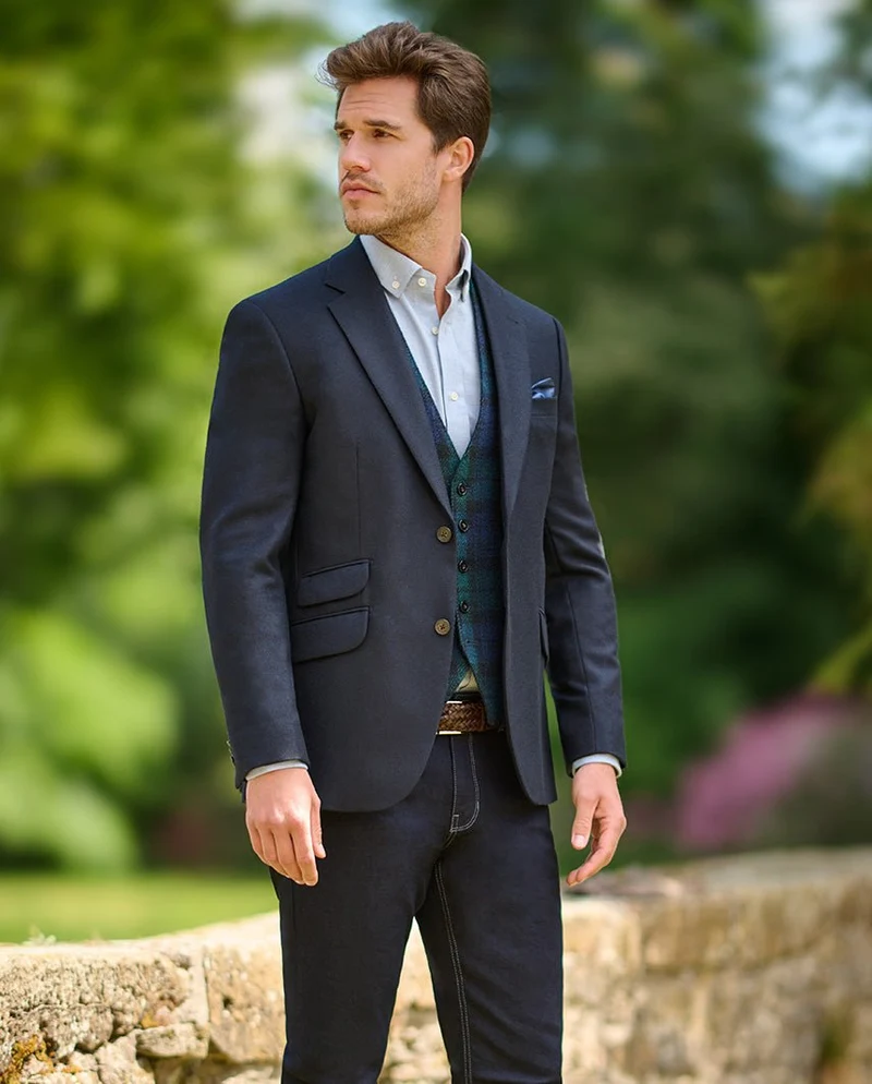 Herren-Sakko "London" aus reinem Kaschmir in navy
