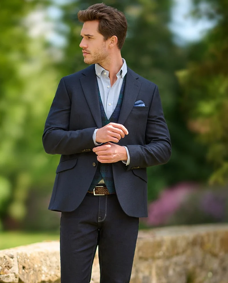Herren-Sakko "London" aus reinem Kaschmir in navy