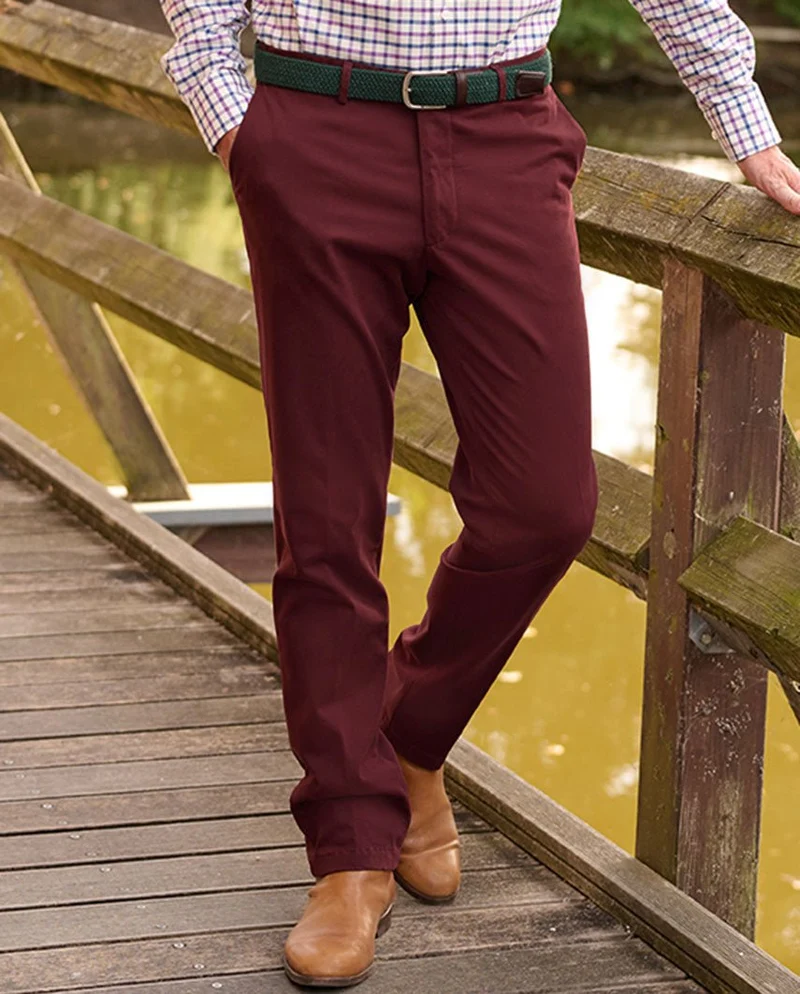Herren-Winter-Chino "Mr. Jones" in rot – Premium Pima-Cotton