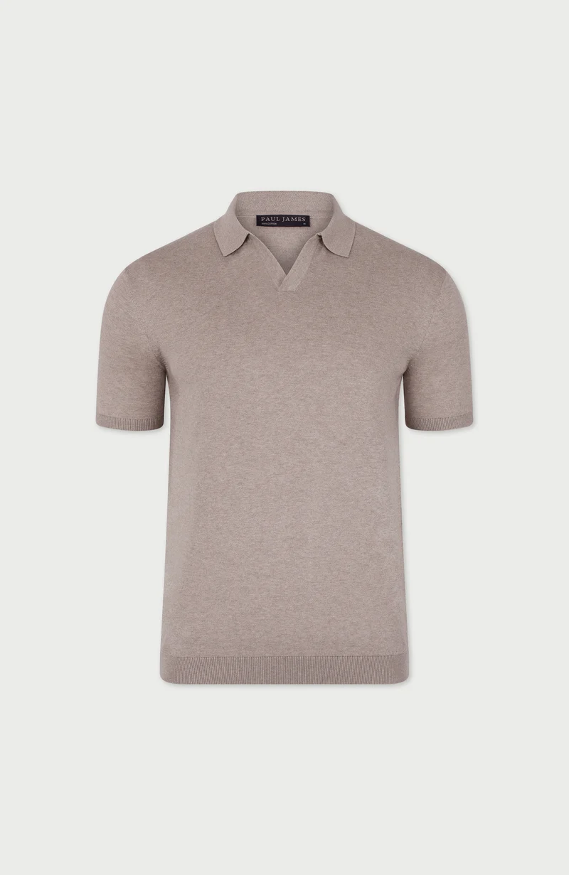 Herren-Poloshirt aus 100 % ultrafeiner Baumwolle ohne Knöpfe