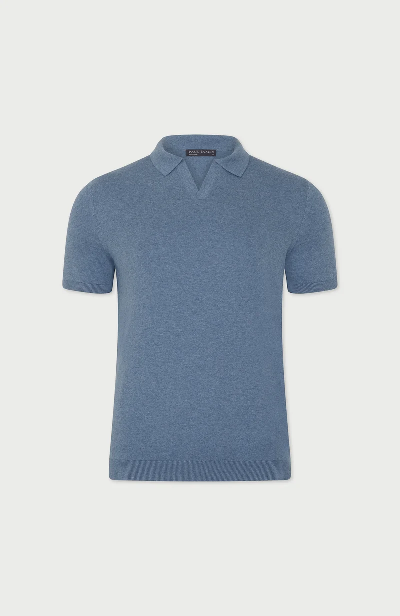 Herren-Poloshirt aus 100 % ultrafeiner Baumwolle ohne Knöpfe