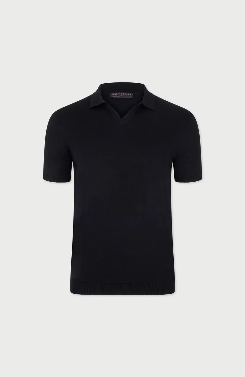 Herren-Poloshirt aus 100 % ultrafeiner Baumwolle ohne Knöpfe