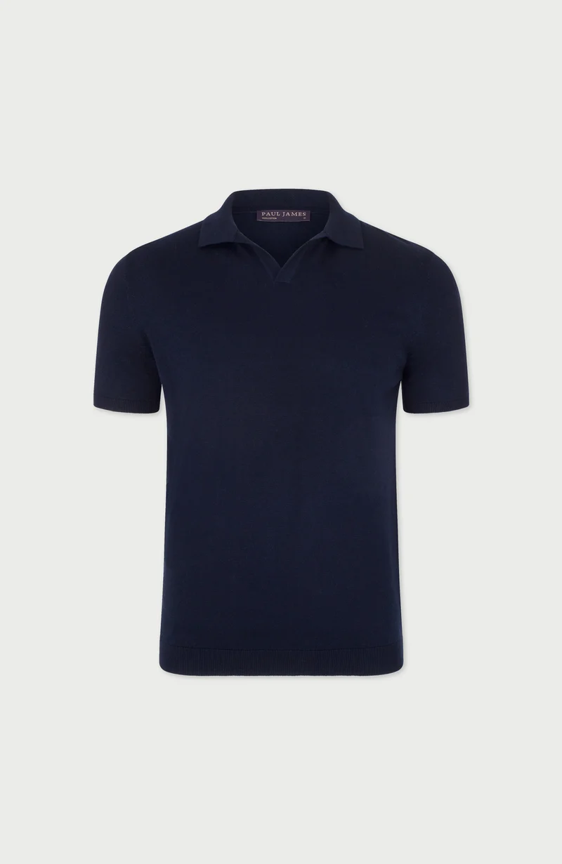 Herren-Poloshirt aus 100 % ultrafeiner Baumwolle ohne Knöpfe