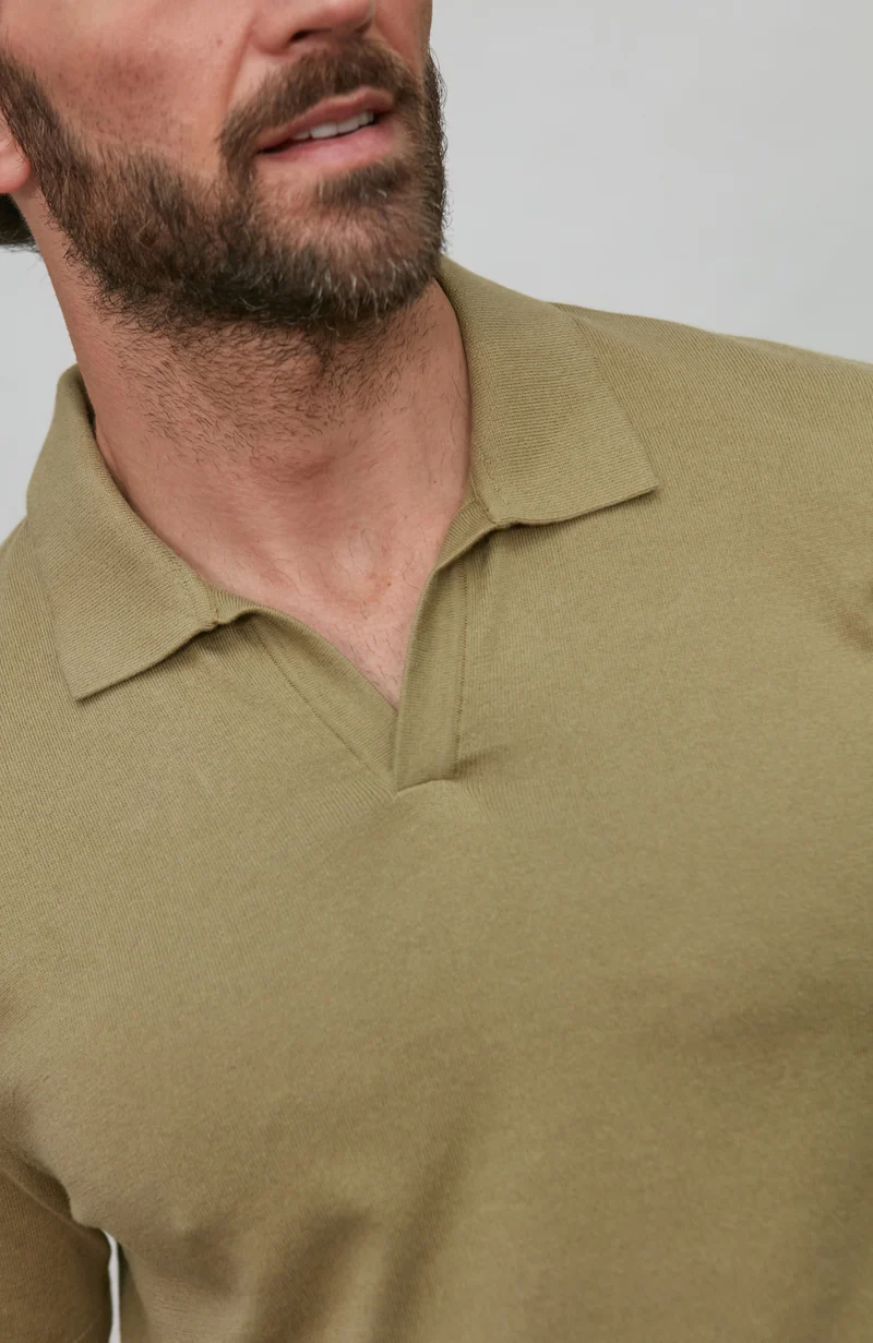 Herren-Poloshirt aus 100 % ultrafeiner Baumwolle ohne Knöpfe