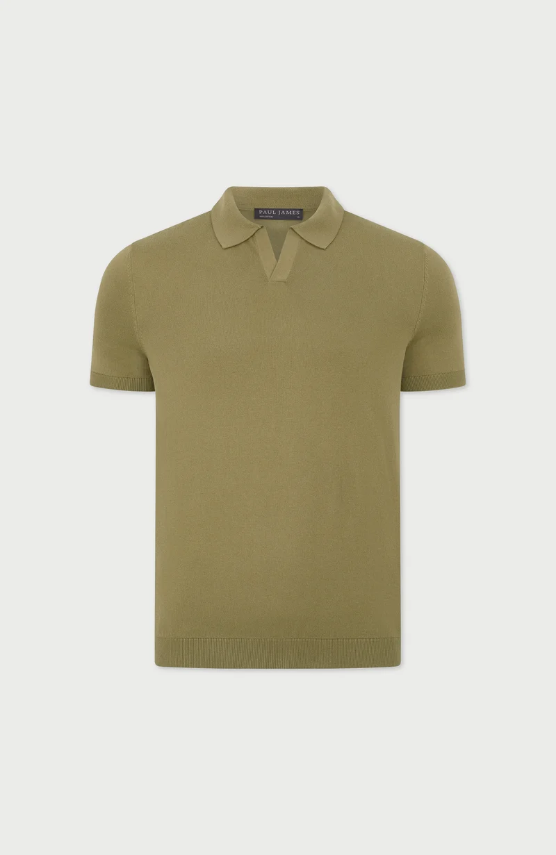 Herren-Poloshirt aus 100 % ultrafeiner Baumwolle ohne Knöpfe