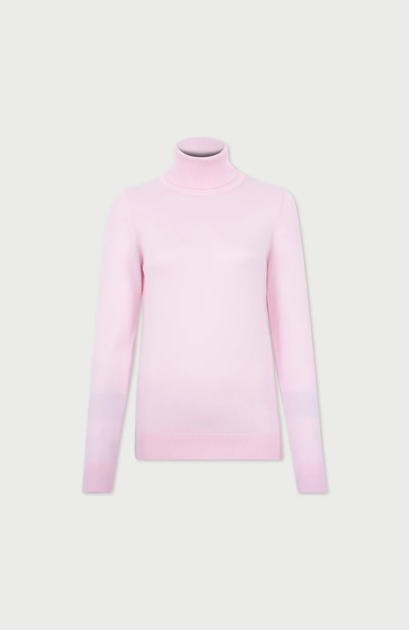 Damen-Rollkragenpullover aus ultrafeiner Baumwolle mit langen Ärmeln