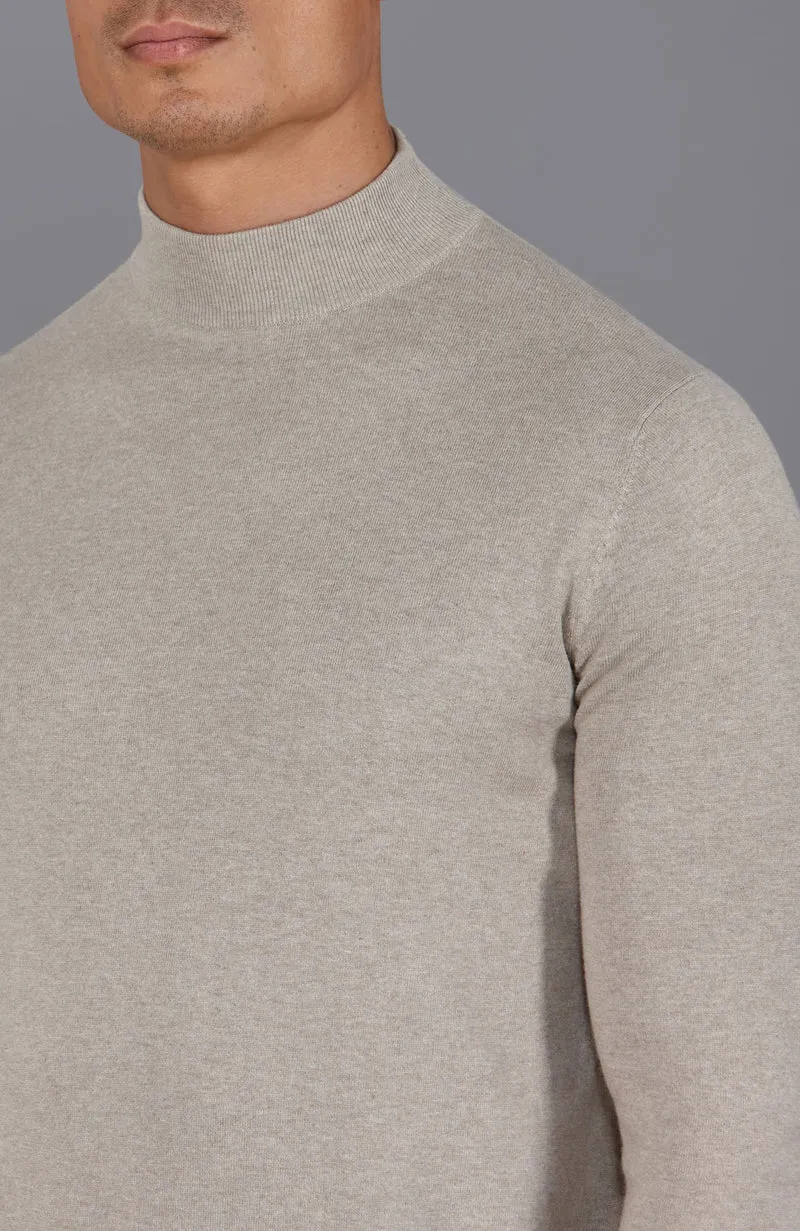 Herrenpullover aus 100 % ultrafeiner Baumwolle mit Stehkragen
