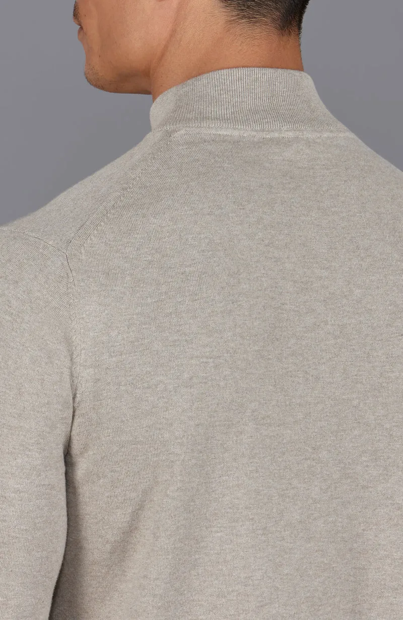 Herrenpullover aus 100 % ultrafeiner Baumwolle mit Stehkragen