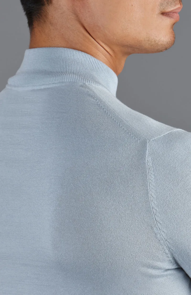 Herrenpullover aus 100 % ultrafeiner Baumwolle mit Stehkragen