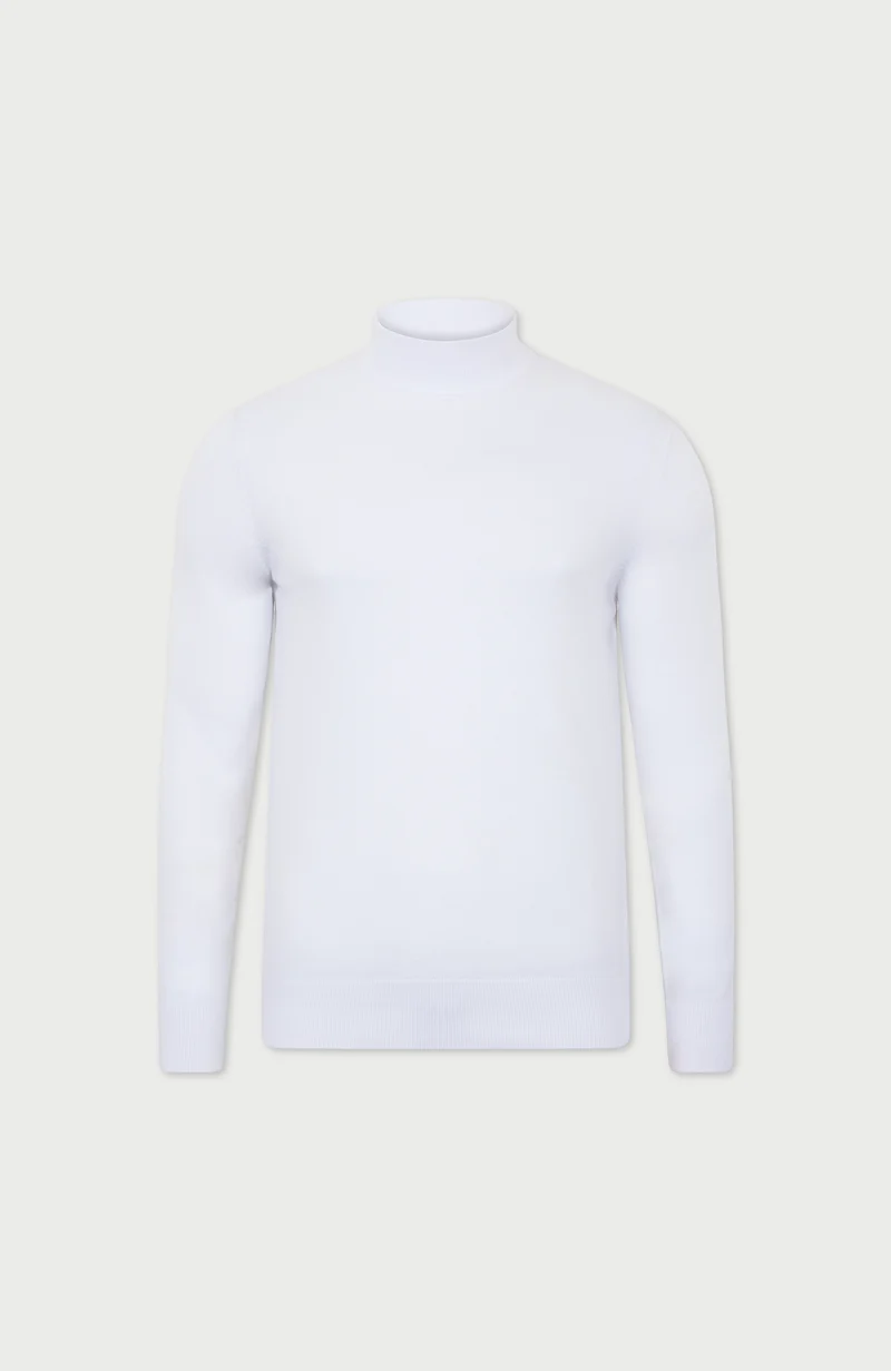 Herrenpullover aus 100 % ultrafeiner Baumwolle mit Stehkragen