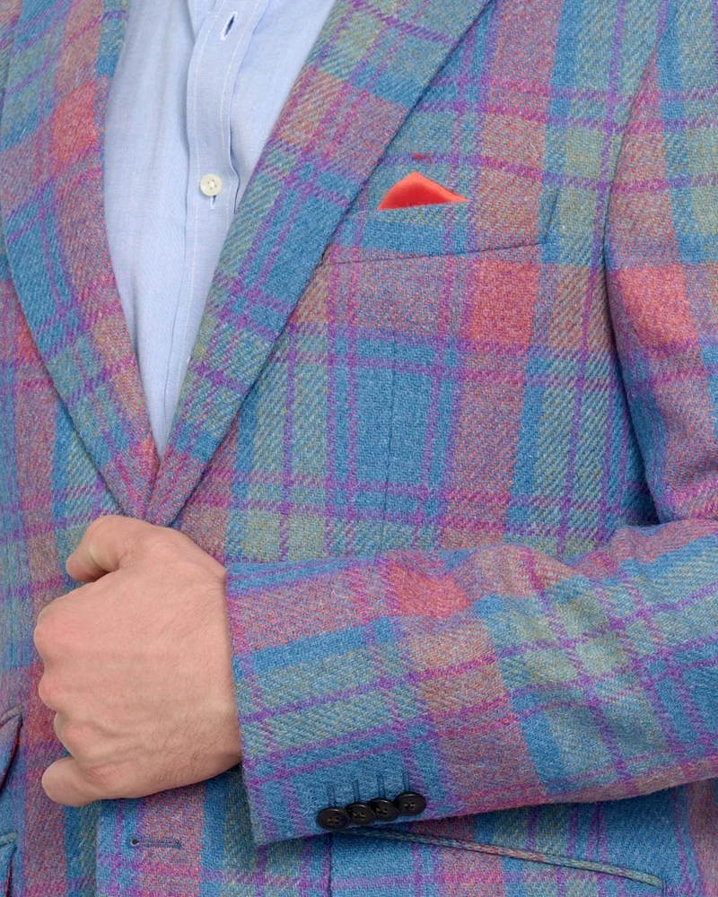Harris Tweed Sakko "London" in cornflower check