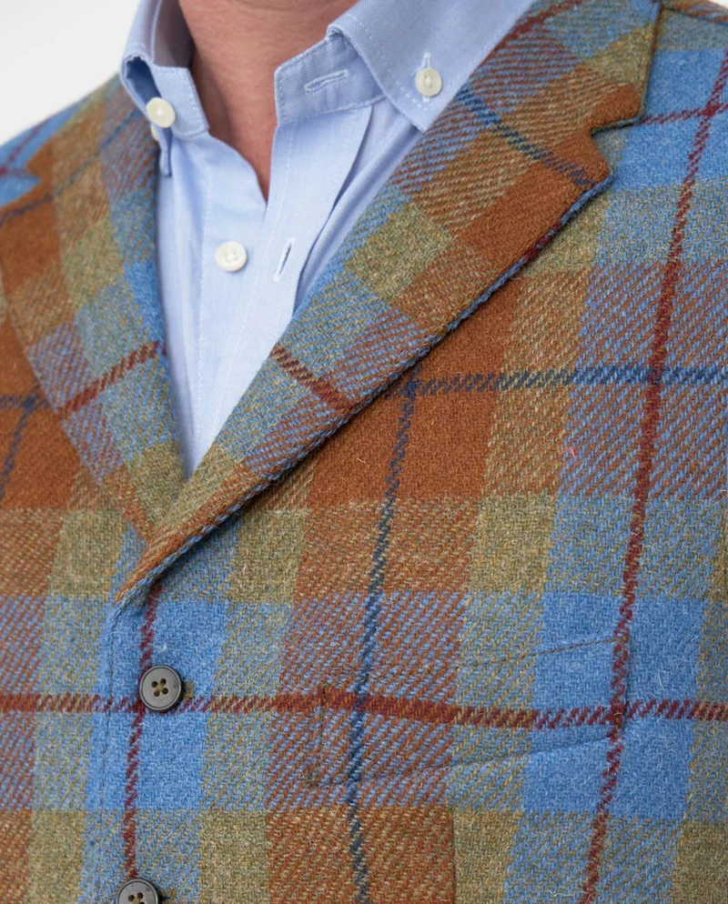 Harris Tweed Weste "Wales" in Gold Tartan