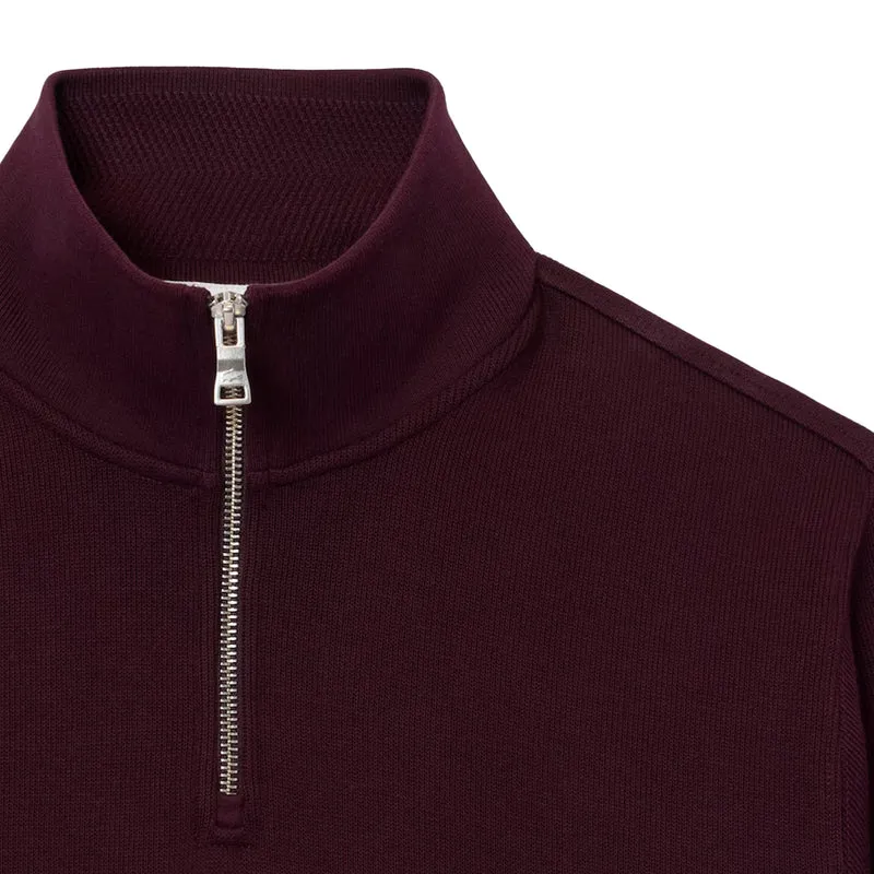 Lacoste Zippered Stand Up Collar Cotton Sweatshirt