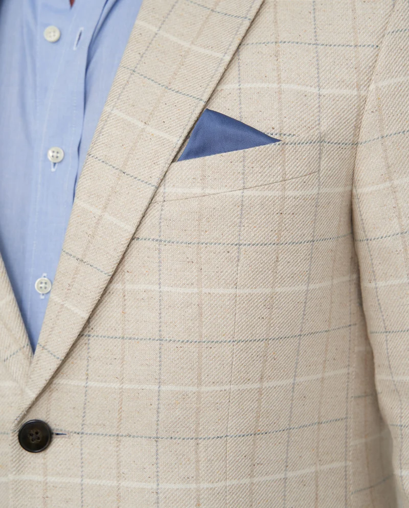 Sommersakko "London SO" aus Seide in light cream check
