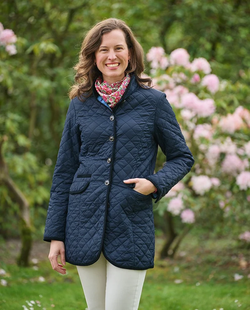 leichter Steppmantel "Grace" in navy