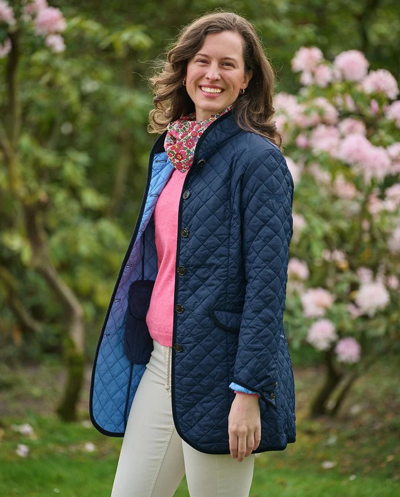 leichter Steppmantel "Grace" in navy