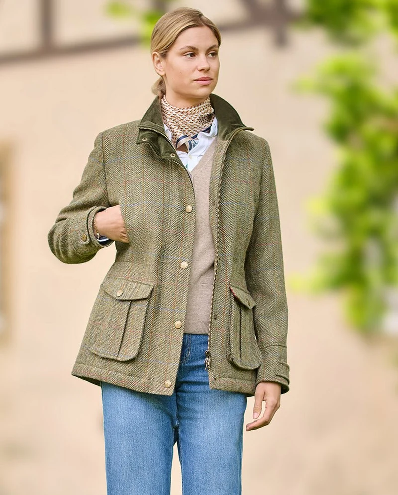 Damenjacke "Bailey" aus Harris Tweed in light green