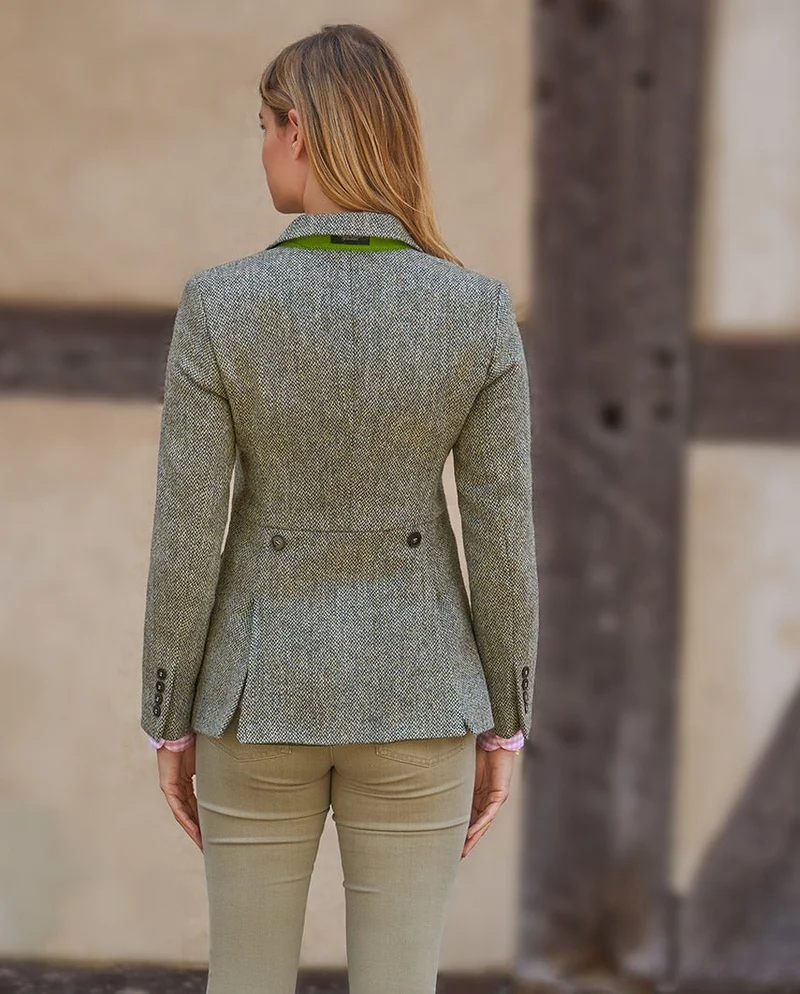 Harris Tweed Blazer "Carola" in multi-green Tweed