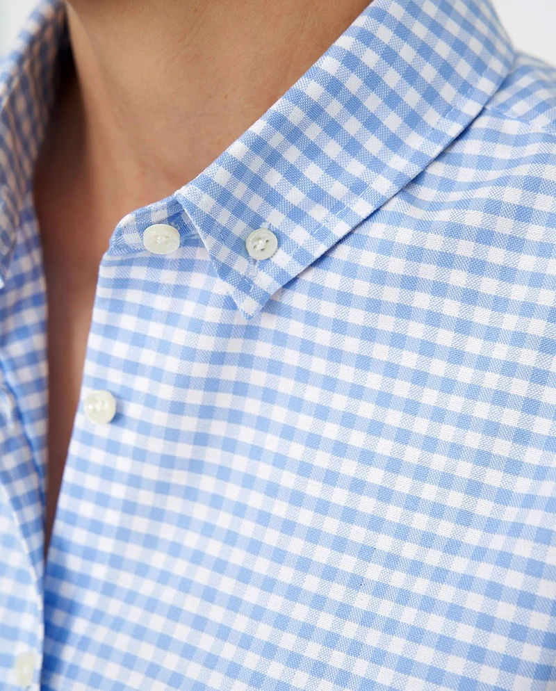 Button-Down Damenbluse "Stella" in blue vichy