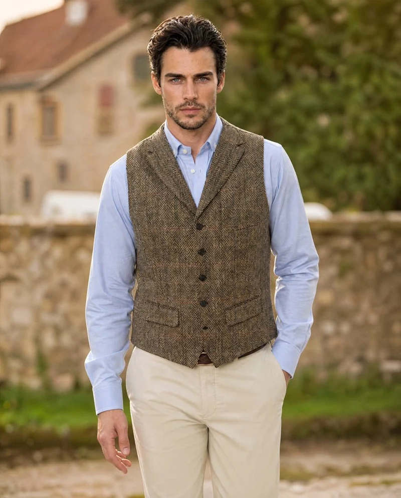 Harris Tweed Weste "Wales" in King of Tweed