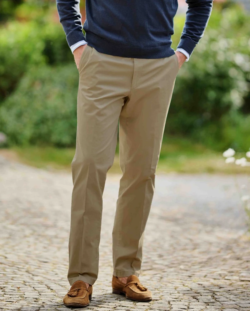 Herren-Winter-Chino "Mr. Jones" in Beige – Premium Pima-Cotton