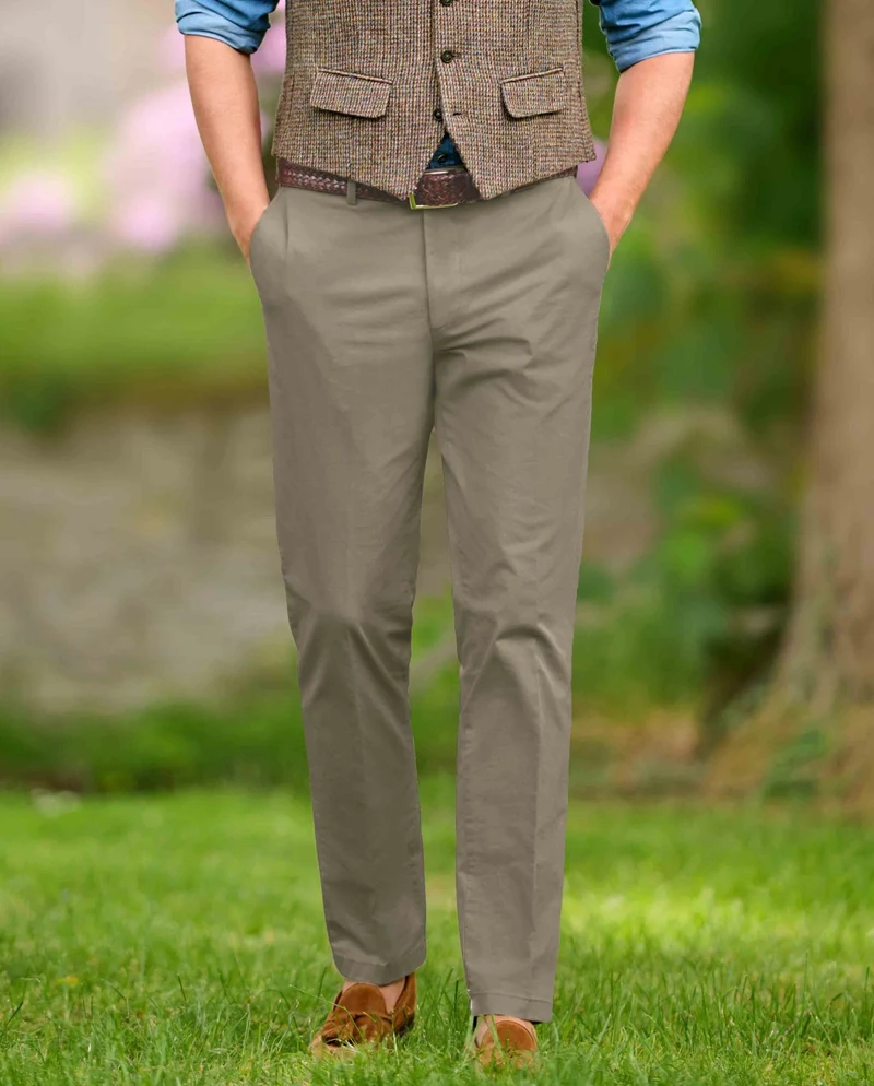 Herren-Winter-Chino "Mr. Jones" in stone – Premium Pima-Cotton