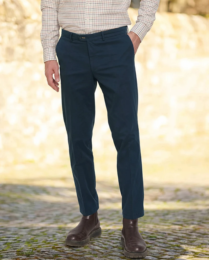 Herren-Winter-Chino "Mr. Jones" in Blue – Premium Pima-Cotton