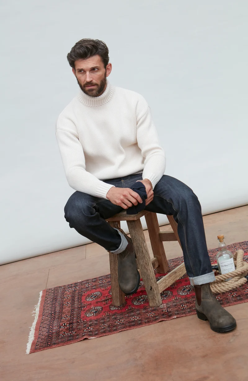 Herren-Rollkragenpullover „Submariner“ aus 100 % Baumwolle