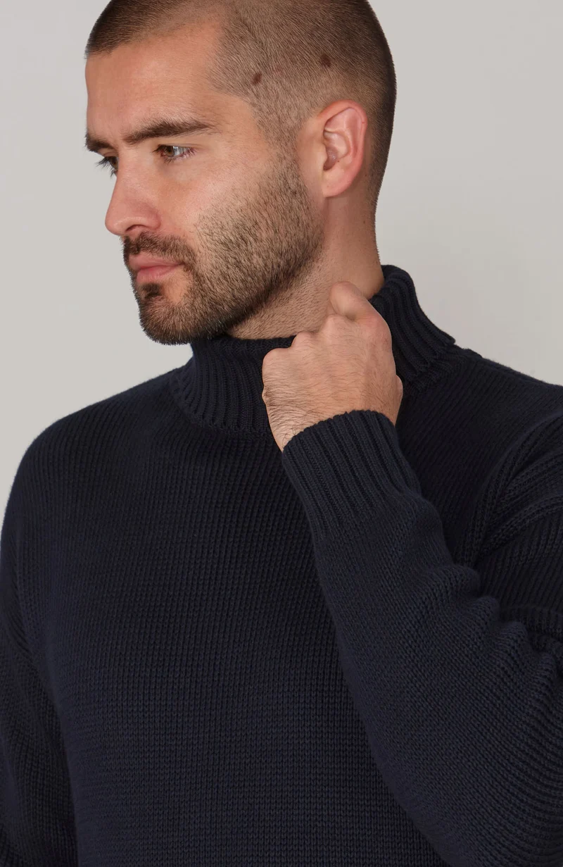 Herren-Rollkragenpullover „Submariner“ aus 100 % Baumwolle
