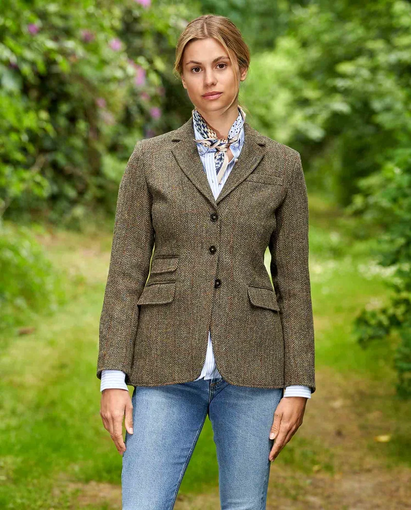 Harris Tweed Blazer "Carola" in evergreen