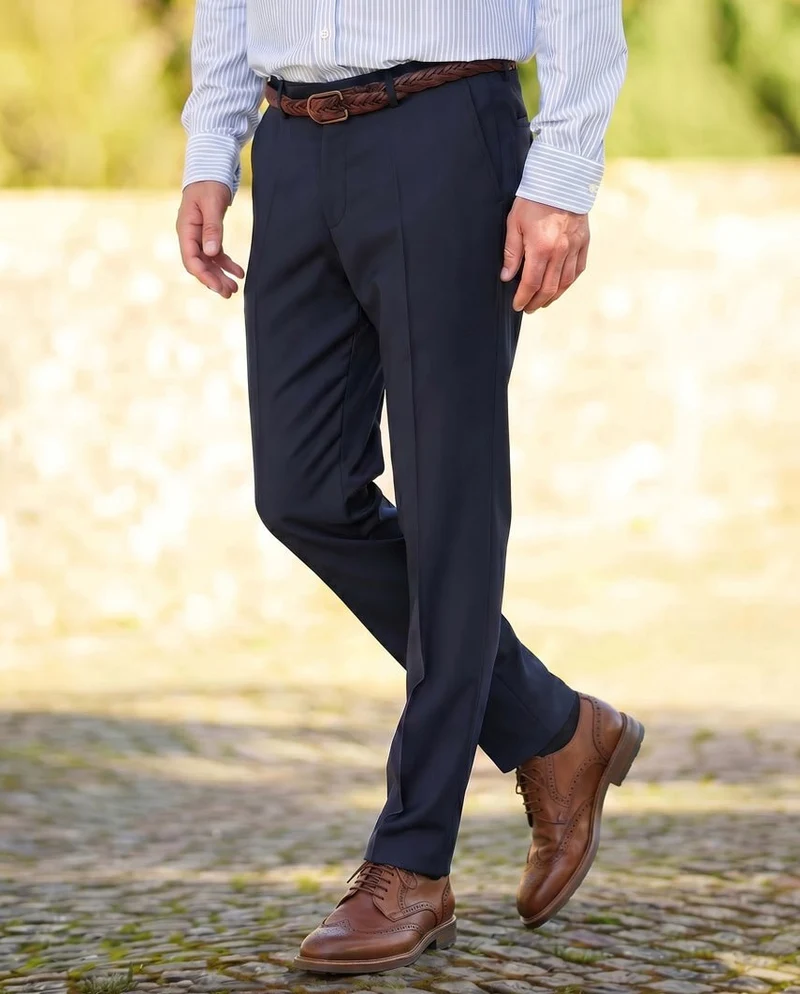 Herren-Chino "Mr. Miller MF Suit" in navy aus feiner Super-100’s-Schurwolle
