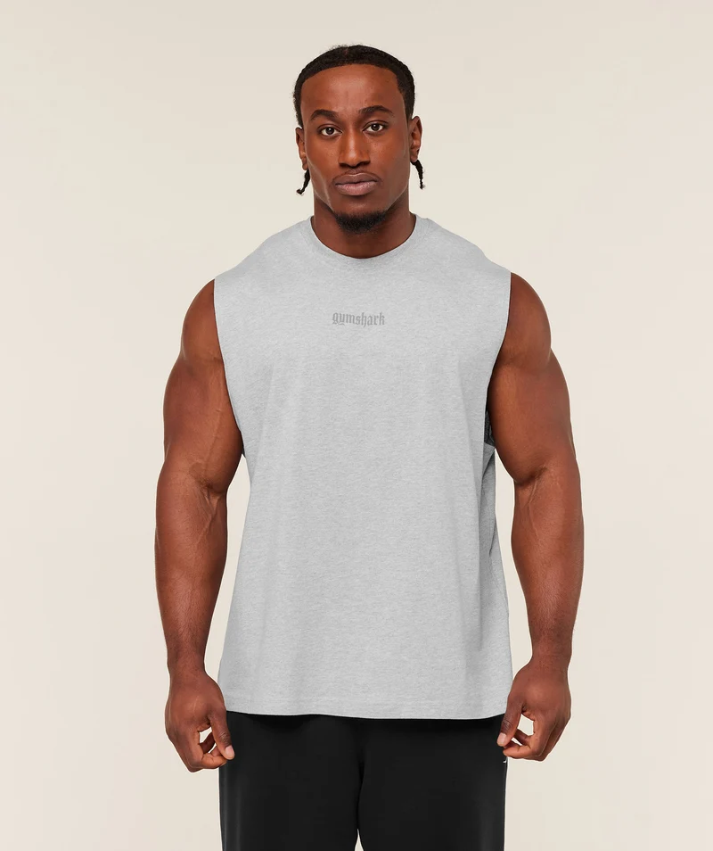 Gymshark Olde English Tank - Soft Grey Marl