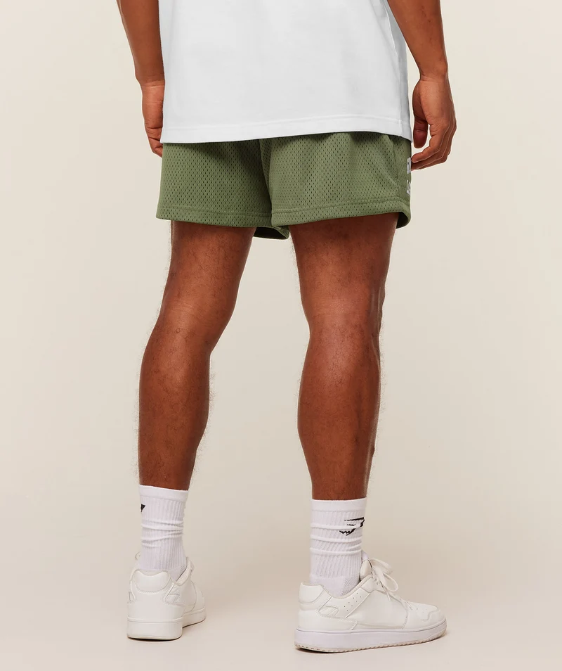Gymshark Lifting Mesh 5" Shorts - Grounded Green
