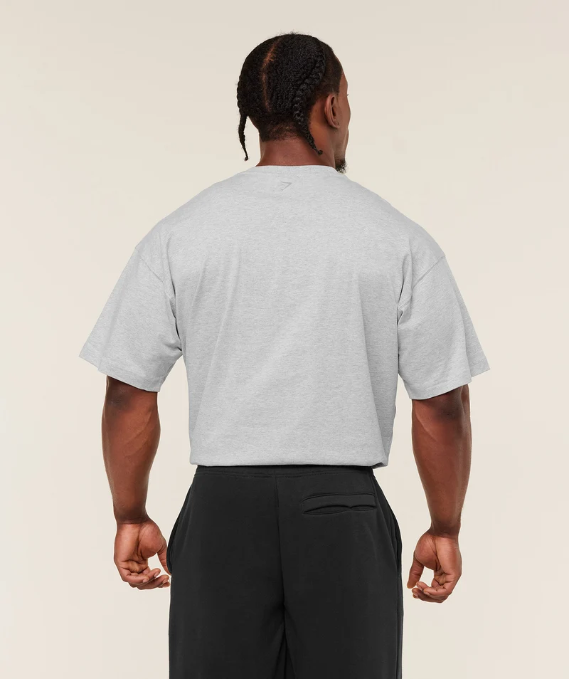Gymshark Olde English T-Shirt - Soft Grey Marl