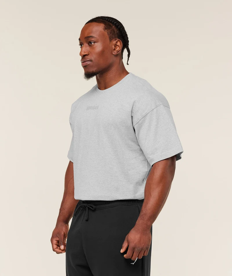 Gymshark Olde English T-Shirt - Soft Grey Marl