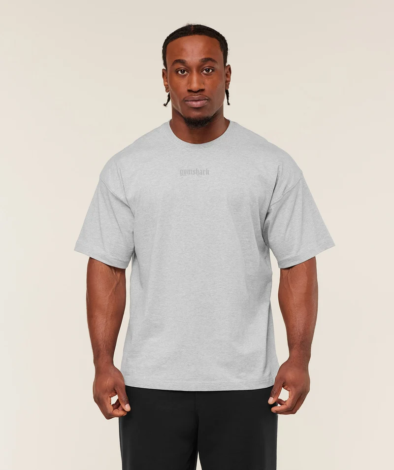 Gymshark Olde English T-Shirt - Soft Grey Marl