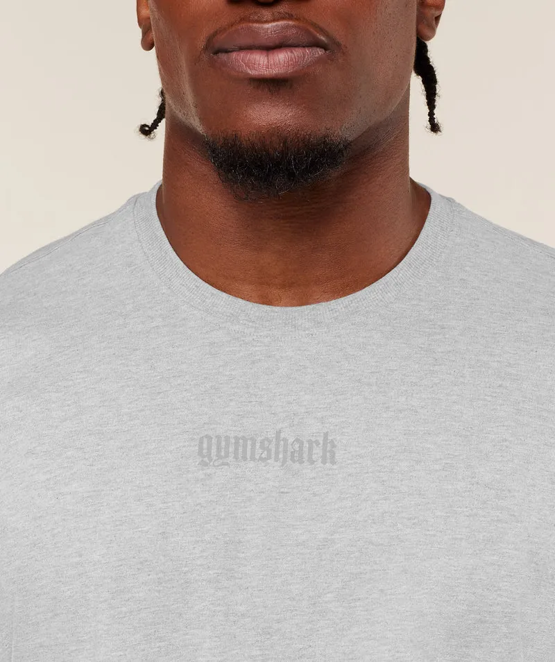 Gymshark Olde English T-Shirt - Soft Grey Marl