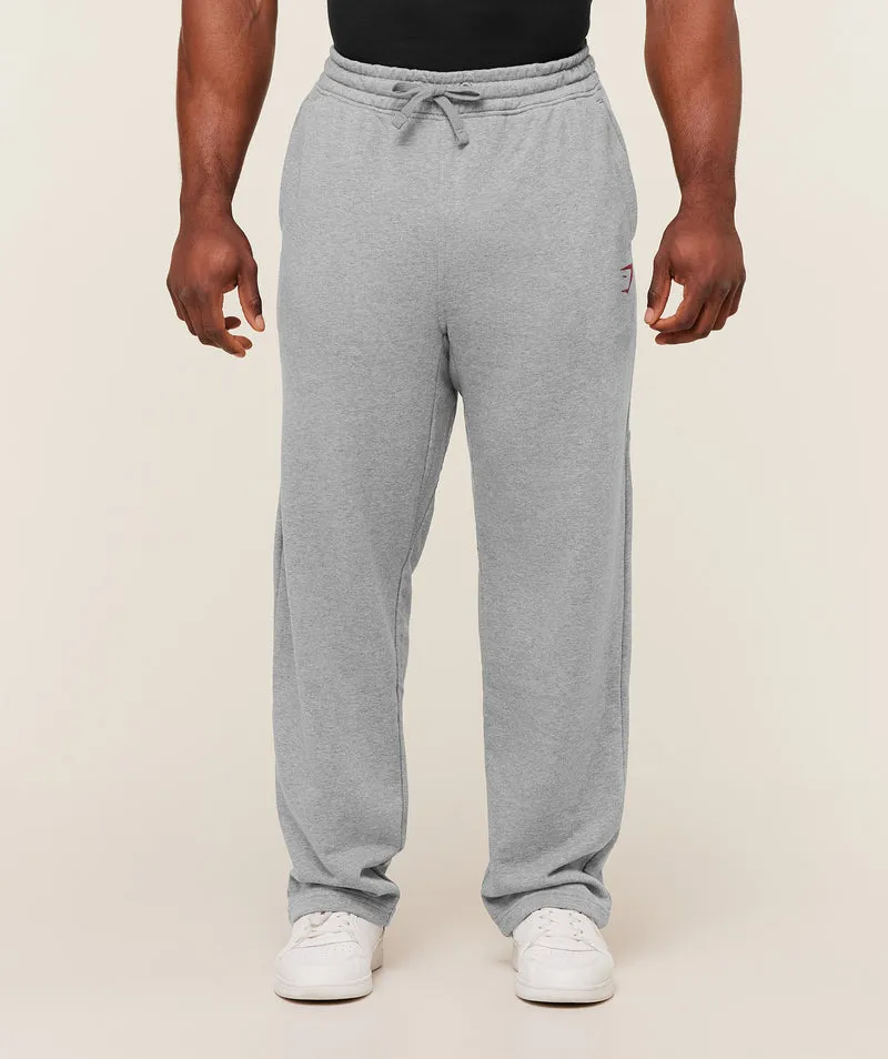 Gymshark Power Straight Leg Pant - Charcoal Core Marl/Sets Red