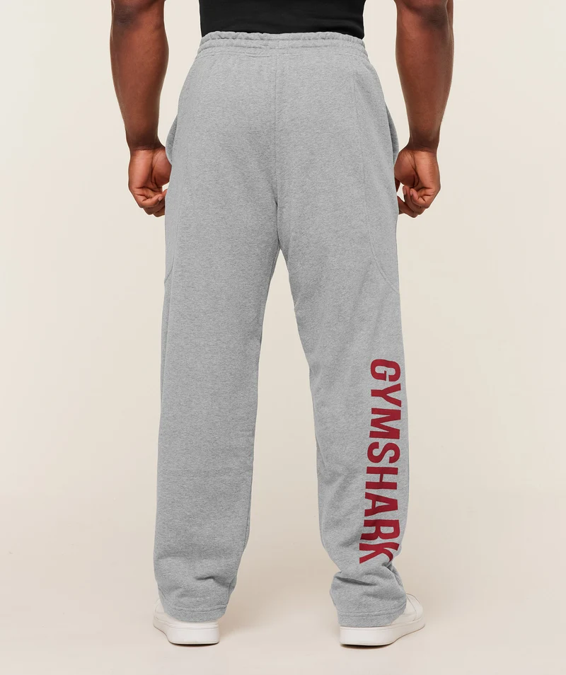 Gymshark Power Straight Leg Pant - Charcoal Core Marl/Sets Red