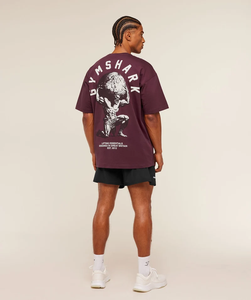 Gymshark Atlas T-Shirt - Impact Burgundy